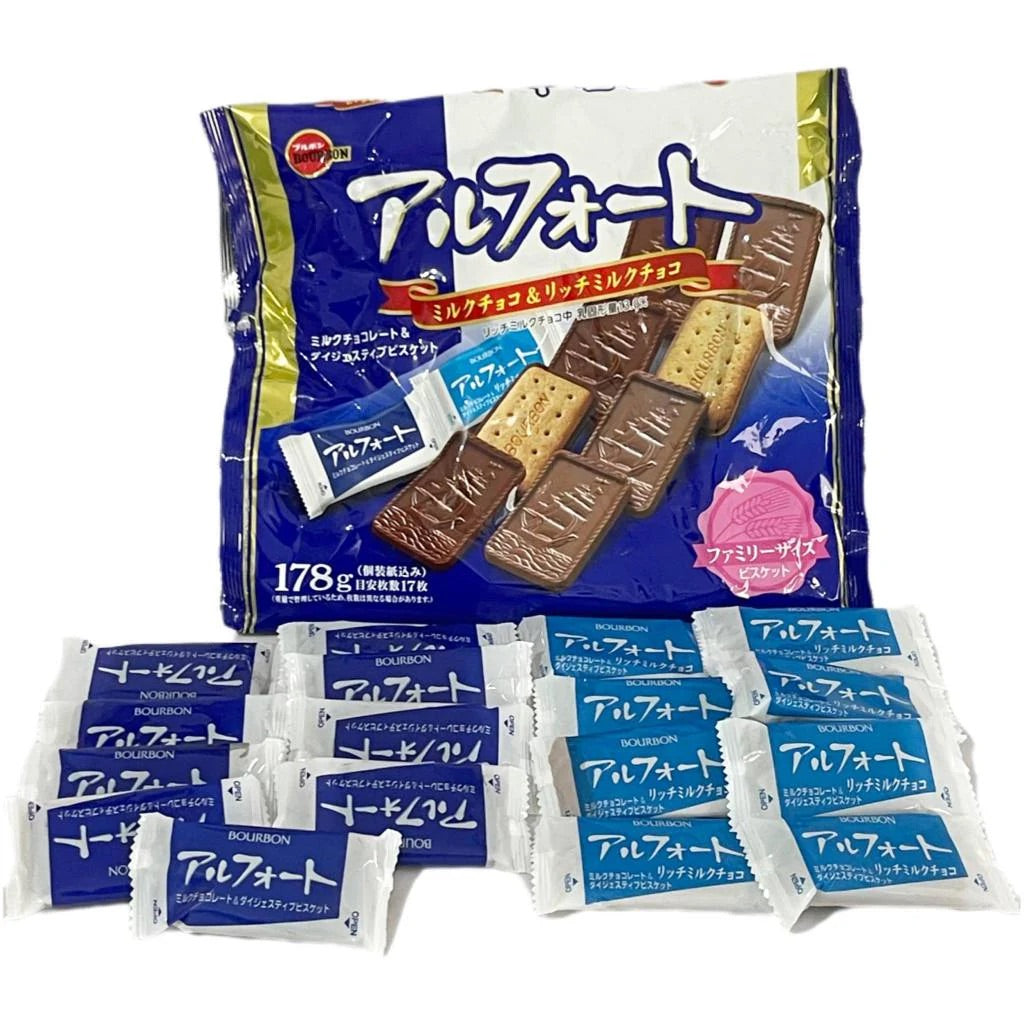 Japan Alfort Chocolate & Rich Milk Biscuit Cookies Family Size 12pcs