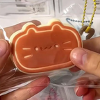 Clover TABA Cat Pudding Squishy Keychain Cute Cheese Kitten Stress Relief Toy (Random Color)