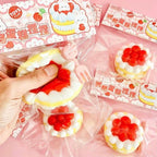 Strawberry Cream Cake Squishy Toy Realistic Dessert Stress Relief Fidget Squeeze Toy