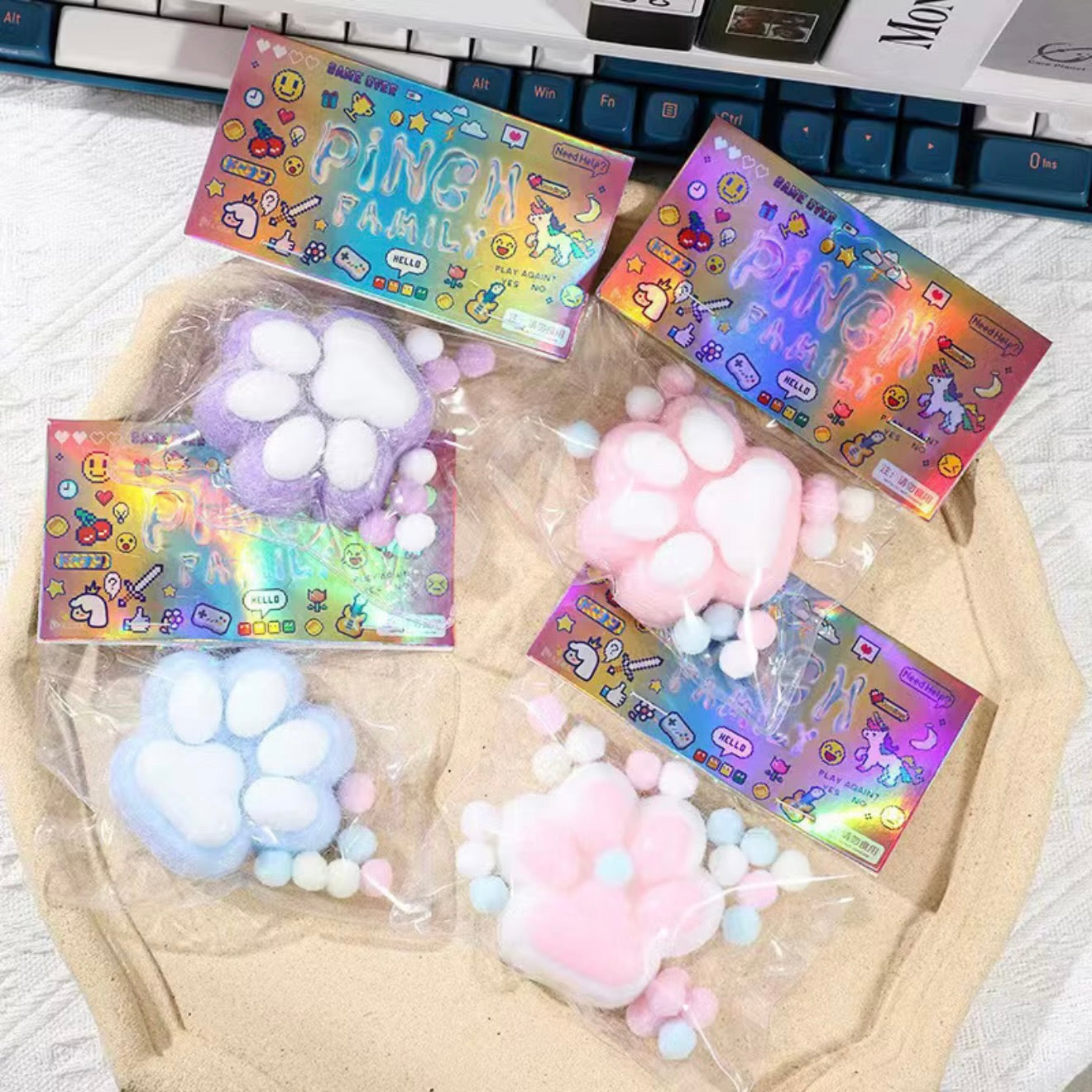 Cat Paw Taba Squishy Cute Kawaii Stress Relief Fidget Toy (Random Color)