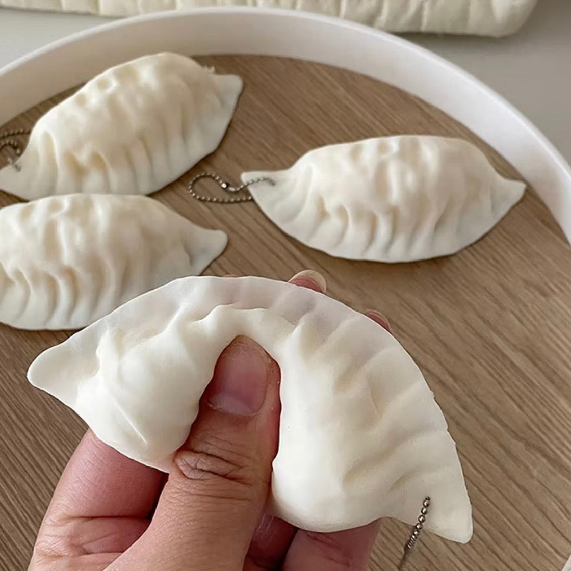 Cute Dumpling Squishy Keychain Kawaii Simulation Food Stress Relief Bag Charm