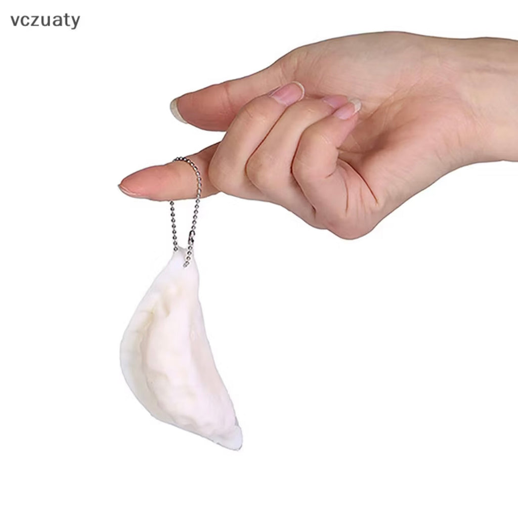 Cute Dumpling Squishy Keychain Kawaii Simulation Food Stress Relief Bag Charm