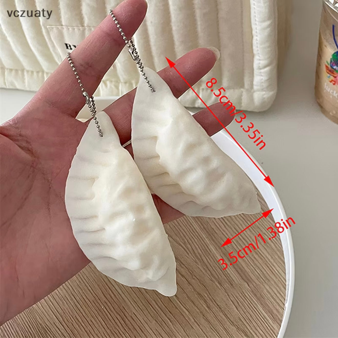 Cute Dumpling Squishy Keychain Kawaii Simulation Food Stress Relief Bag Charm