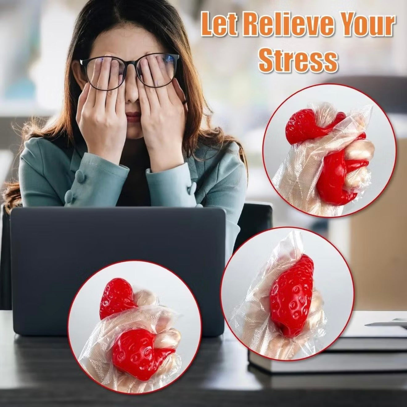 Strawberry Squishy Jumbo Slow Rising Stress Relief Fidget Toy (Random Color)