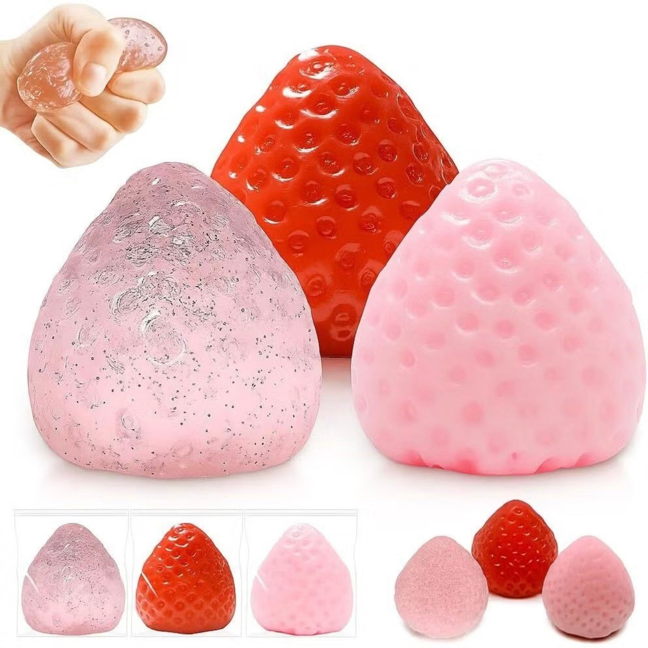 Strawberry Squishy Jumbo Slow Rising Stress Relief Fidget Toy (Random Color)