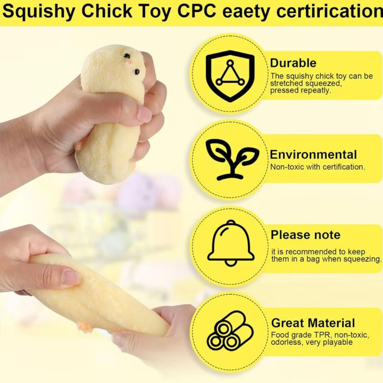 Cute Chick Squishy Kawaii Slow Rising Stress Relief Toy