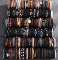 Men's Layered Leather Bracelet Set