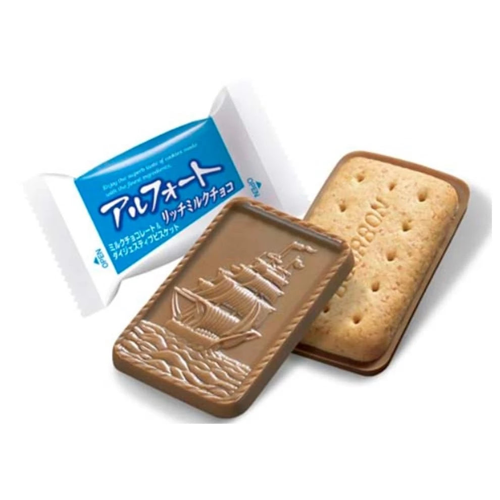 Japan Alfort Chocolate & Rich Milk Biscuit Cookies Family Size 12pcs