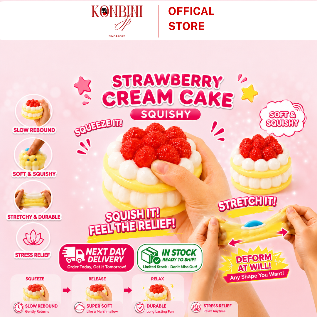 Strawberry Cream Cake Squishy Toy Realistic Dessert Stress Relief Fidget Squeeze Toy